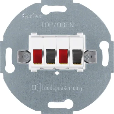 Berker Stereo-Lautsprecher-Anschlussdose 457309 | Unterputz | 2-fach | Steck- & Schraubklemmen | polarweiß matt | 10mm²