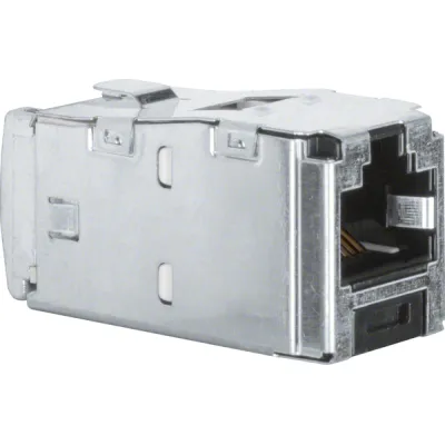 Berker Mini Jack Buchse 1985 | RJ45 Cat6 | 8-polig | geschirmt | IDC Schneidklemme | AWG 26 | für Rundkabel | silber