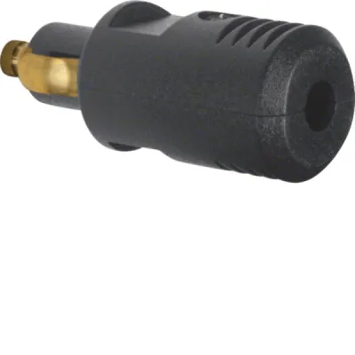Berker Kfz-Stecker 4637 | 12-24V | 8A | Lötanschluss | Integro Modul | gerade Kabeleinführung | IP20 | schwarz