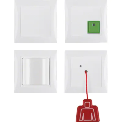 Berker Notruf-Set 52008989 S.1 | Komplettset für barrierefreie WC-Räume nach DIN VDE 0834 | 24V | polarweiß glänzend