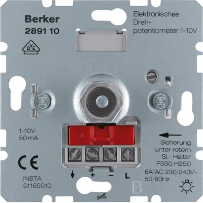 Berker Drehpotentiometer 1-10V 230V UP 6A | mit Druckknopf | Grundhelligkeit einstellbar | kurzschlussfest