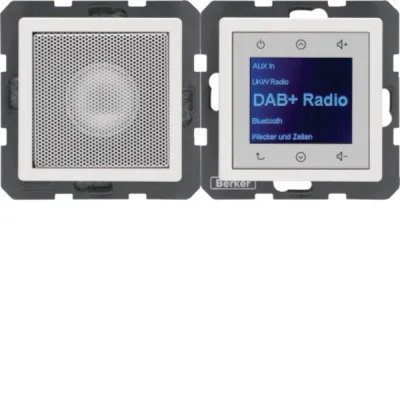 Berker Radio Touch 30806089 Unterputz | DAB+ | Bluetooth | UKW | Funkuhr | Lautsprecher | Basiselement | RDS | weiß