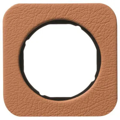 Berker Rahmen 1-fach R.1 10112364 | Abdeckrahmen Unterputz | Leder braun-schwarz | 81,2x81,2 mm | IP20