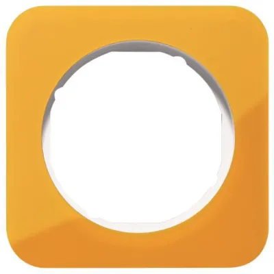 Berker Rahmen 1-fach R.1 10112339 | Abdeckrahmen Unterputz | Acryl | 81,2x81,2 mm | glänzend | orange/polarweiß | IP20