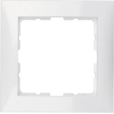Berker Abdeckrahmen 1-fach S.1 10118989 | für Lichtschalter & Steckdose | Unterputz | Duroplast | polarweiß glänzend