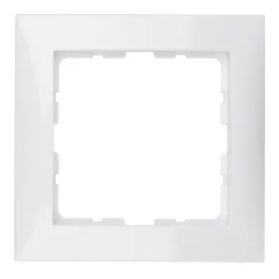 Berker Abdeckrahmen 1-fach S.1 10118989 | für Lichtschalter & Steckdose | Unterputz | Duroplast | polarweiß glänzend