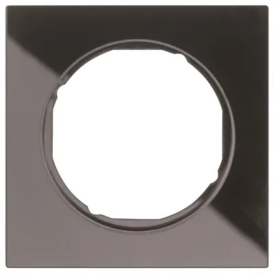 Berker Rahmen 1-fach R.3 10112216 | Abdeckrahmen Glas schwarz | Unterputz | 81,2x81,2 mm | glänzend | halogenfrei