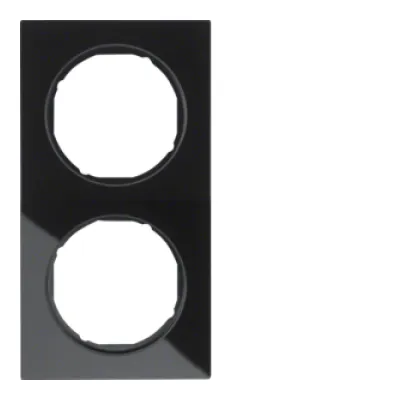 Berker Rahmen 2-fach R.3 10122216 | Glas Abdeckrahmen Unterputz | vertikal & horizontal | glänzend | schwarz