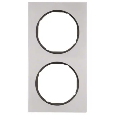 Berker Rahmen 2-fach R.3 10122284 | Unterputz-Abdeckrahmen | Aluminium matt | 81,2x152,2 mm | schwarz