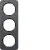 Bild: Berker Rahmen 3-fach R.1 10132384 | Abdeckrahmen Unterputz | Schiefer anthrazit/glänzend | Stein | horizontal/vertikal
