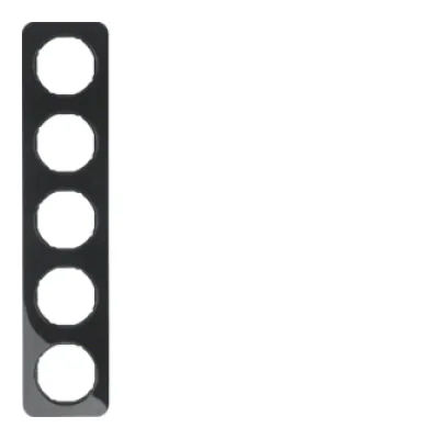 BERKER Rahmen 10152145 5-fach R.1 schwarz gl.