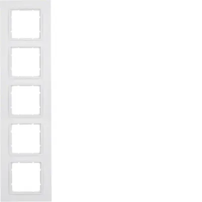 Berker Rahmen 10156919 B.7 | 5-fach Abdeckrahmen | Unterputz | Thermoplast | matt | polarweiß | RAL 9010