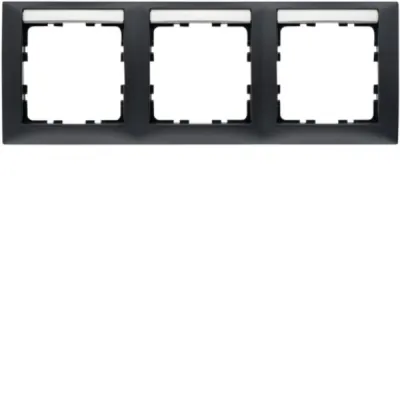 Berker Rahmen 3-fach 10239969 | Unterputz horizontal | Beschriftungsfeld | Kunststoff anthrazit matt | RAL 7021