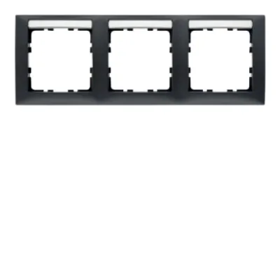 Berker Rahmen 3-fach 10239969 | Unterputz horizontal | Beschriftungsfeld | Kunststoff anthrazit matt | RAL 7021