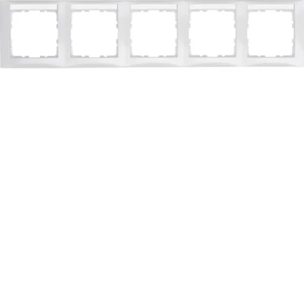 BERKER Rahmen 10258919 5fach polarweiss gl waage