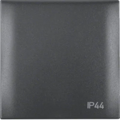 Berker Rahmen 1-fach 918282595 | Steckdosenabdeckung IP44 | Klappdeckel anthrazit matt | Integro Flow | Thermoplast