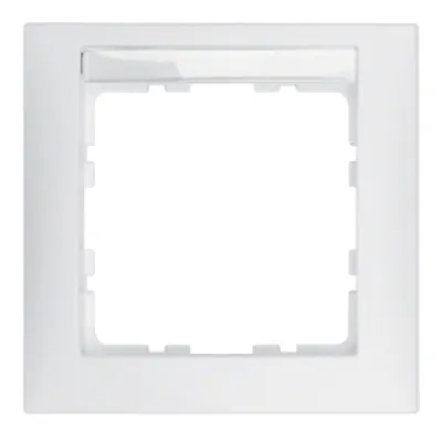Berker Rahmen 1-fach mit Beschriftungsfeld 10119919 | Abdeckrahmen S.1 | UP | Kunststoff halogenfrei | polarweiß matt