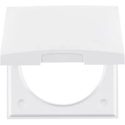 Berker Rahmen 1-fach mit Klappdeckel 918282509 | Integro Flow/Pure | Steckdosenabdeckung | Kunststoff | polarweiß