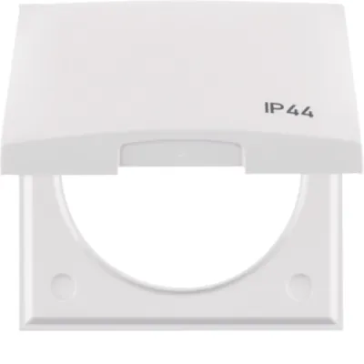 Berker Rahmen mit Klappdeckel 918282599 | Steckdosenabdeckung IP44 | Integro Flow | Thermoplast | weiß glänzend