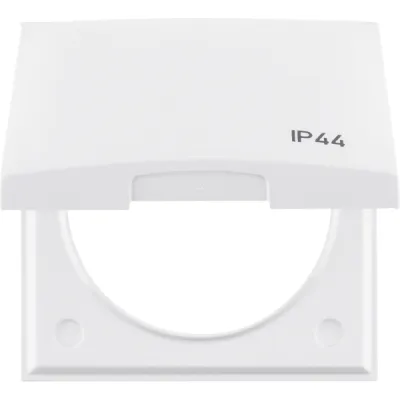 Berker Rahmen mit Klappdeckel 918282599 | Steckdosenabdeckung IP44 | Integro Flow | Thermoplast | weiß glänzend