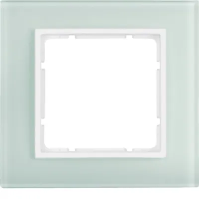 Berker Rahmen 1-fach 10116909 B.7 | Glasrahmen Unterputz | polarweiß glänzend | 95x90 mm | IP20 | senkrecht/waagerecht