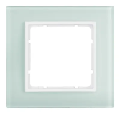 Berker Rahmen 1-fach 10116909 B.7 | Glasrahmen Unterputz | polarweiß glänzend | 95x90 mm | IP20 | senkrecht/waagerecht