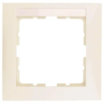 Berker Rahmen mit Beschriftungsfeld 1-fach 10118912 | Abdeckrahmen S.1 | Unterputz | Duroplast | weiß glänzend
