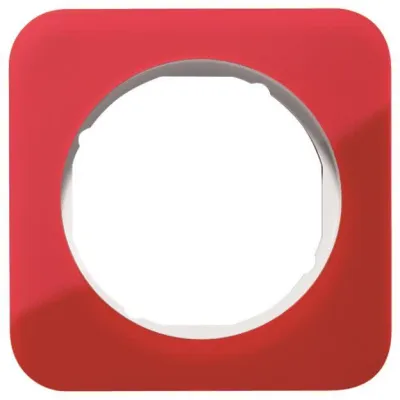 Berker Rahmen 1-fach 10112349 R.1 | Abdeckrahmen Unterputz | Acryl rot transparent/polarweiß | 81,2x81,2 mm | IP20