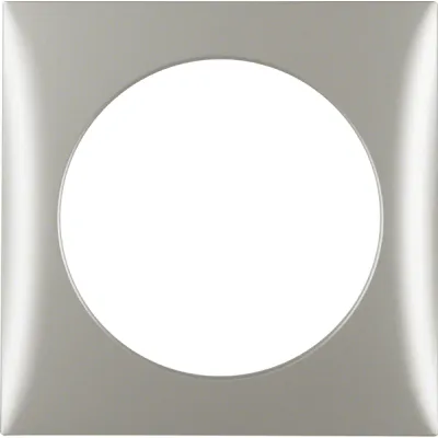 Berker Rahmen 1-fach Integro Flow 918272558 | Abdeckung Steckdose | Chrom matt lackiert | Thermoplast | 59,5x59,5mm