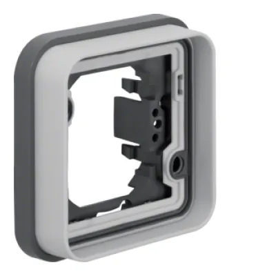 Berker Rahmen 1fach 13283505 | UP-Montage | IP55 Dichtung | Thermoplast | lichtgrau matt | 83x83 mm