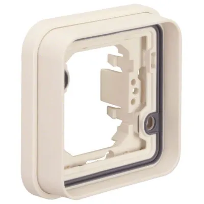 Berker Rahmen 1-fach 13283502 W.1 | Abdeckrahmen Unterputz | IP55 Dichtung | Thermoplast halogenfrei | polarweiß matt