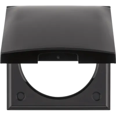 Berker Rahmen 1fach 918282510 | Integro Flow/Pure Steckdosenabdeckung | Klappdeckel | schwarz glänzend | IP20