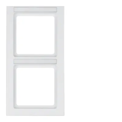 Berker Rahmen 2-fach 10526099 | Abdeckrahmen mit Beschriftungsfeld | Q.3 Serie | polarweiß matt | Kunststoff