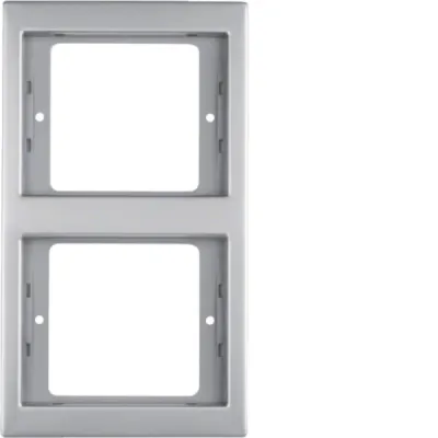 Berker Rahmen 2-fach senkrecht K.5 13237004 | Edelstahl matt | Unterputz | Metall | IP20 | Halogenfrei | 87x151,5mm