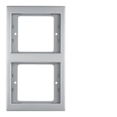 Berker Rahmen 2-fach senkrecht K.5 13237004 | Edelstahl matt | Unterputz | Metall | IP20 | Halogenfrei | 87x151,5mm