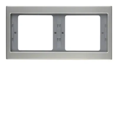 Berker Rahmen 2fach waagerecht 13637004 | Abdeckrahmen K.5 Edelstahl matt | Unterputz | Metall | IP20 | 2 Einheiten