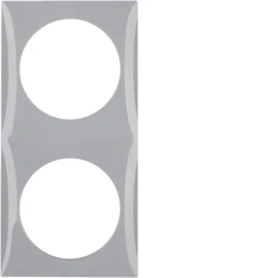 Berker Rahmen 2-fach Integro Flow 918262507 | Einbaurahmen Unterputz | Kunststoff grau glänzend | IP20 | 119x59,5 mm