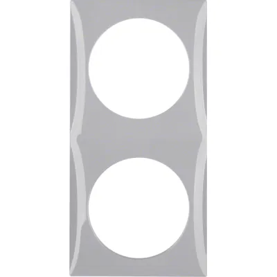 Berker Rahmen 2-fach Integro Flow 918262507 | Einbaurahmen Unterputz | Kunststoff grau glänzend | IP20 | 119x59,5 mm