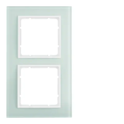 Berker Glasrahmen 2-fach B.7 polarweiß | gehärtetes Glas | RAL 9010 | IP20 | halogenfrei