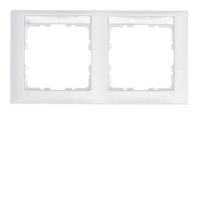 Berker Rahmen 2-fach | Beschriftungsfeld | S.1 Serie | waagerecht | Kunststoff | polarweiß matt | IP20