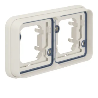 Berker Rahmen 2fach waagerecht 13293502 | Unterputz-Montage | IP55 Dichtung | Kunststoff Thermoplast | polarweiß matt