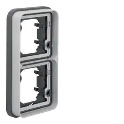 Berker Rahmen 2-fach senkrecht 13293515 | Unterputz Abdeckrahmen W.1 | IP55 | Kunststoff | lichtgrau matt