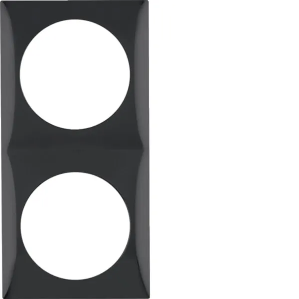 Berker Rahmen 2-fach Integro Flow 918262510 | Abdeckrahmen für Schalter & Taster | Thermoplast | schwarz glänzend