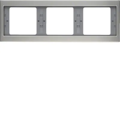 Berker Rahmen 3-fach K.5 13737004 | Abdeckrahmen waagerecht | Edelstahl matt | Metall | Unterputz | IP20