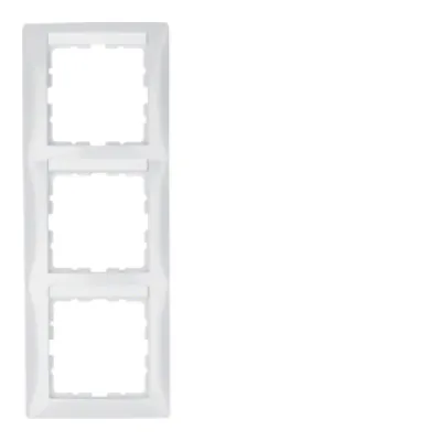 Berker 3-fach Rahmen | Abdeckrahmen mit Beschriftungsfeld | S.1 vertikal | Duroplast | polarweiß glänzend