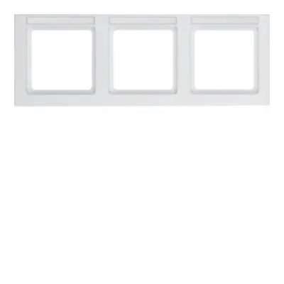 Berker Rahmen 3-fach Q.3 10236099 | Abdeckrahmen mit Beschriftungsfeld | Kunststoff matt | polarweiß | IP20