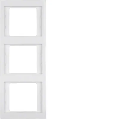 Berker Rahmen 3-fach senkrecht K.1 13337009 | Abdeckrahmen Unterputz | Thermoplast glänzend | polarweiß RAL 9010