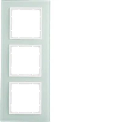 Berker Glasrahmen 3-fach B.7 polarweiß | gehärtetes Glas | waagerecht/senkrecht | RAL 9010 | 10136909
