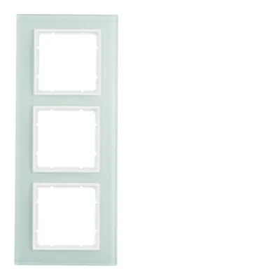 Berker Glasrahmen 3-fach B.7 polarweiß | gehärtetes Glas | waagerecht/senkrecht | RAL 9010 | 10136909