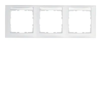 Berker Rahmen 3-fach S.1 10239919 | Abdeckrahmen mit Beschriftungsfeld | Kunststoff | polarweiß matt